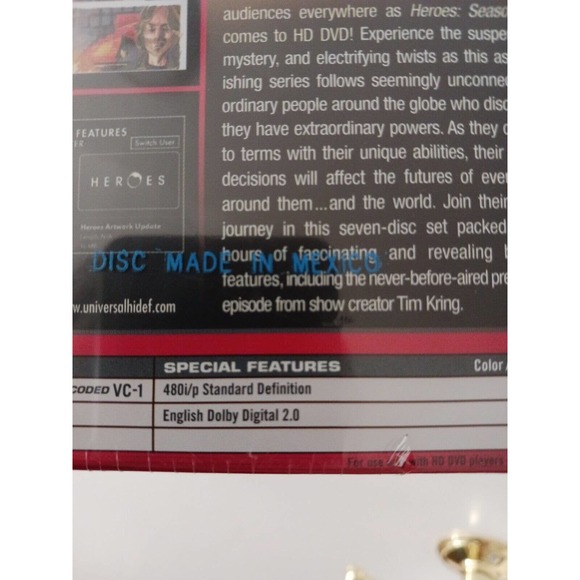 Heroes: Season 1 Web Enabled HD DVD Complete 16+ Hours NEW IN PACKAGE - Picture 12 of 12